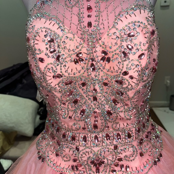Pink jewel corset prom and wedding dress - Picture 2 of 6